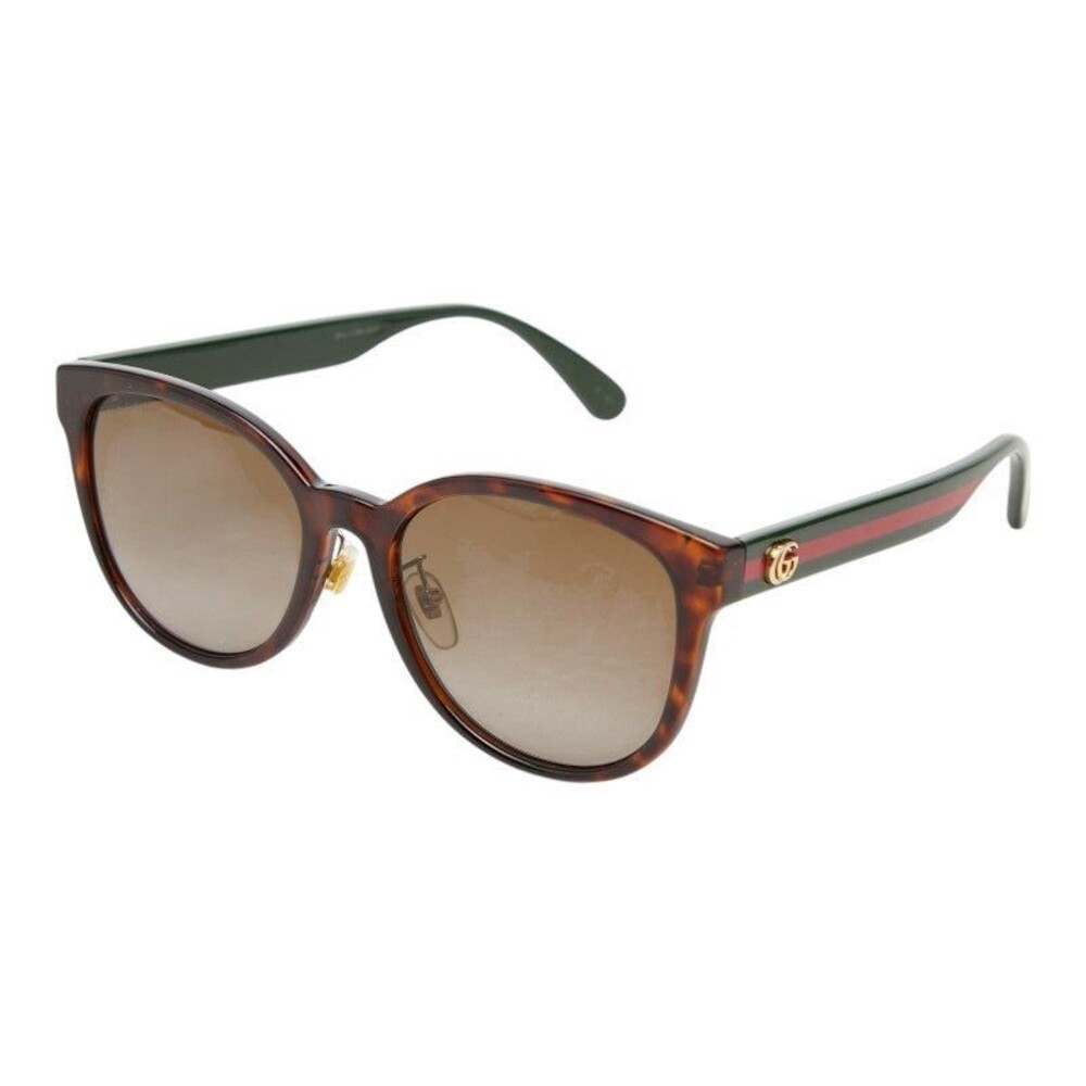 Gucci Web Double G Asian Fit Sunglasses Brown